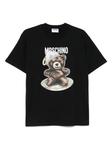 Футболка с медведем Moschino, черный - фото