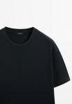 Базовая футболка Massimo Dutti темно-синяя - фото 10