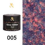 Гель-лак FOX Glow Glitter Gel 005, 5 мл - фото