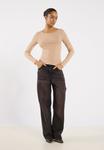 Топ Even&Odd Long sleeved top, Warm Taupe/Taupe - фото 2