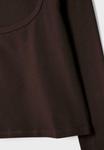 Топ Stradivarius Long sleeved top, Dark Brown - фото 7