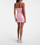 Мини-платье с пайетками David Koma, розовый - фото 3