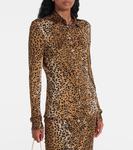 Рубашка с леопардовым принтом Versace, Natural+Black - фото 6