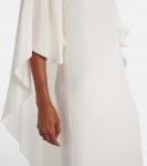 Шелковое платье с накидкой в стиле покера Max Mara, Bianco Seta - фото 5