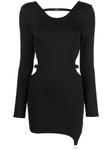 HELIOT EMIL платье мини с длинными рукавами и логотипом, черный - фото