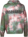 Dsquared2 худи с принтом тай-дай и логотипом, зеленый - фото