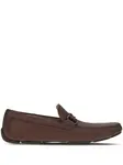 Мокасины с декором Gancini Ferragamo, коричневый - фото