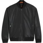 Кожаная куртка мужская HUGO BOSS, черный - фото