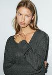 Джемпер Massimo Dutti V-NECK WITH BRAIDED DETAIL, Grey - фото 5