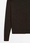 Кардиган Massimo Dutti MOCK TURTLENECK WITH COVERED BUTTONS, Dark Brown - фото 8