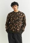 Джемпер Next REGULAR FIT LEOPARD PRINT CREW , Black Brown/Brown - фото