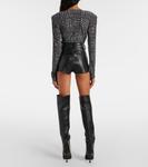 Высокие шорты из искусственной кожи Norma Kamali, черный - фото 3