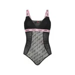 Облегающее кружевное боди Hugo, черный - фото