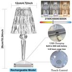 Светодиодная хрустальная настольная лампа с регулируемой яркостью, прикроватная лампа, ночник, перезаряжаемая настольная лампа для спальни, бара, вечеринки, украшения столовой lapalife, белый - фото 2
