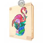 Деревянный пазл Розовый фламинго А3 Moments - фото 4