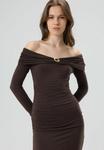 Платье D.MoRo OFF-THE-SHOULDER, Brown - фото 4