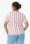 Футболка Zizzi Print T-shirt, Rosa Stripe/Light Red - фото 3