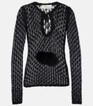 Ажурный топ Blumarine, черный - фото