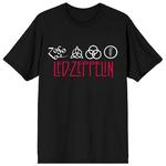 Мужская черная футболка с рисунком Led Zeppelin Icon Licensed Character, черный - фото