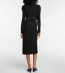 Шелковое платье миди, украшенное кристаллами Versace, Nero - фото 3