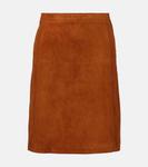 Юбка миди из замши Versace, Tobacco - фото