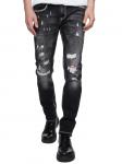 Джинсы "MINO" облегающие, эластичные, рваные брюки черного цвета, Rusty Neal - фото 3