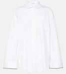 Рубашка из смесового хлопка Brunello Cucinelli, белый - фото