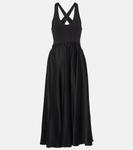 Платье миди из смесового хлопка Alaïa, черный - фото