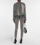 Декоративные сетчатые брюки Prada, Ematite - фото 3