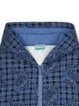 Клетчатое худи на молнии Kenzo Kids, синий - фото 3