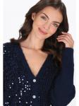 Женский кардиган темно-синего цвета Usha - фото 3