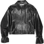 Кожаная куртка женская черный Acne Studios - фото