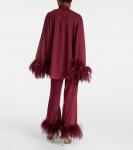 Рубашка с перьевым декором Lumière Oséree, бордовый - фото 3