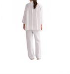 Широкие льняные брюки Chalk Kristensen Du Nord, Chalk - фото 2