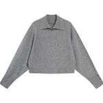 ELLE Свитер Women's Medium Gray Lapel Moderate Others - фото