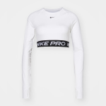 Лонгслив Nike Performance Pro Crop, белый/черный - фото