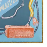 Шёлковый платок женский синий HERMES - фото 4