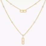 Колье Messika Move Uno 2 Rows, желтое золото/бриллианты - фото 2