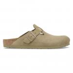 Сандалии-клоги Birkenstock Boston Suede Leather, хаки - фото