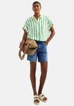 Блуза New Look STRIPED SHORT SLEEVE, Green Pattern/Mottled Green - фото