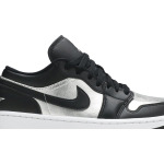 Кроссовки Wmns Air Jordan 1 Low SE Silver Toe, черный - фото 2