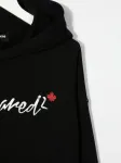 Платье с капюшоном и логотипом DSQUARED2 KIDS, черный - фото 3