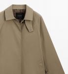 Тренч Massimo Dutti Oversize With Check Lining, хаки - фото 3