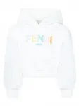 Худи с вышитым логотипом FENDI KIDS, белый - фото