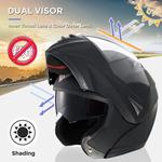 Шлем мотоциклетный stdpcxz Bluetooth, черный / синий - фото 3