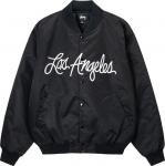 Куртка Stussy LA Chapter Satin Varsity Jacket 'Black', черный - фото 2