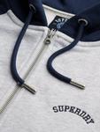Эссеншиал лого рэглан худи с молнией Superdry, Grey Marl/Rich Navy - фото 6