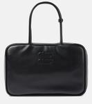 Средняя кожаная сумка-тоут Miu Miu, черный - фото