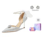 Ainer-cat Ainer cat Slim Heel High Heels 8cm Women's Silver - фото 10