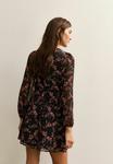 Платье New Look FLORAL CHIFFON LONG SLEEVE MINI, Black Pattern/Black - фото 2